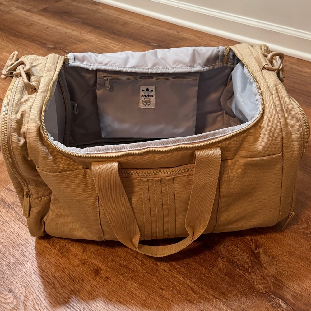 Adidas Beige Gym Duffel Bag